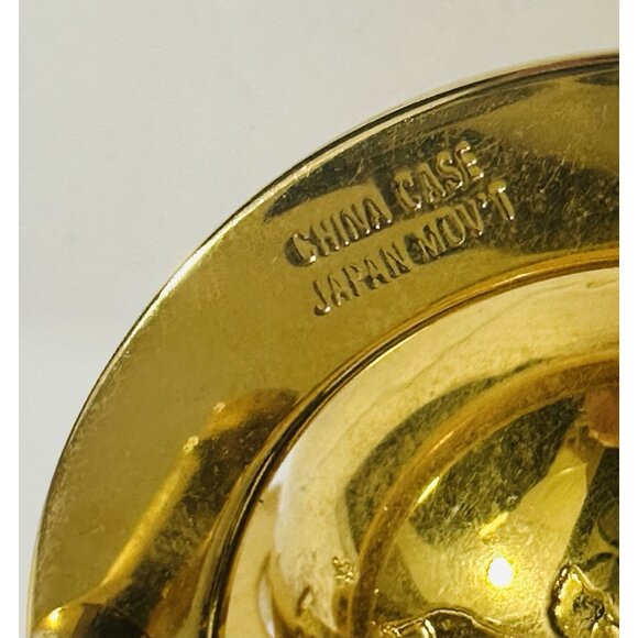 Bulova Miniature Clock Planetarium Spinning Globe Brass 3” Works Quartz B0573 - Picture 11 of 11